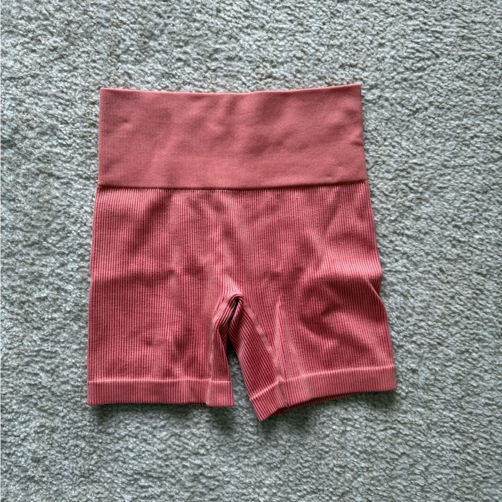 Women's Ribbed Pink Shorts